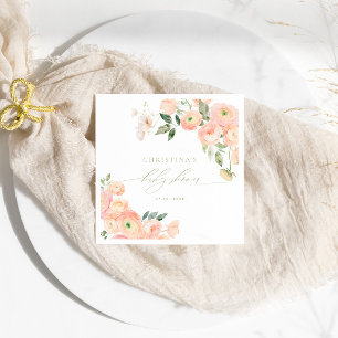 Servilleta De Papel Elegantes toallas Baby Shower de Rubor y Sage Gree