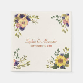 Servilleta De Papel Elegantes toallas Boda Sunflowers