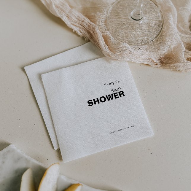 Servilleta De Papel Elegantes toallas de Baby Shower formales minimali (Subido por el creador)