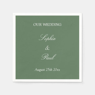 Servilleta De Papel Elegantes toallas de Boda verde grisáceo