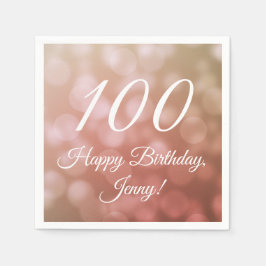 Servilleta De Papel Elegantes toallas de cumpleaños número 100 para el
