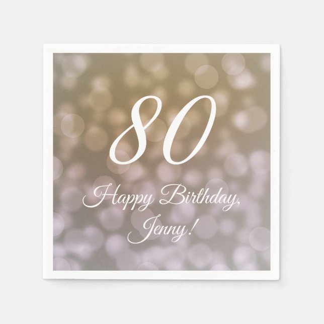 Servilleta De Papel Elegantes toallas de cumpleaños número 80 para ell (Anverso)