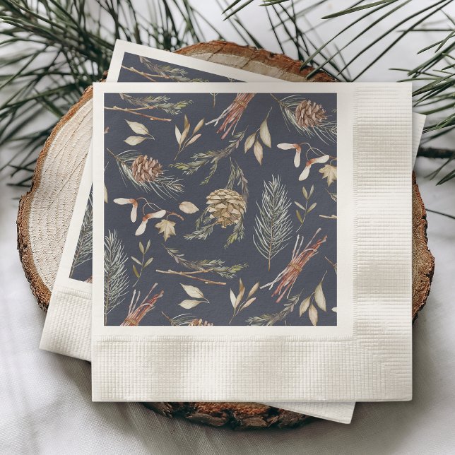 Servilleta De Papel Elegantes toallas de invierno con pinecones (Subido por el creador)