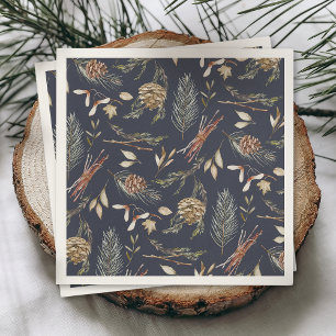 Servilleta De Papel Elegantes toallas de invierno con pinecones