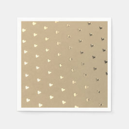 Servilleta De Papel Elegantes toallas de papel de corazón dorado