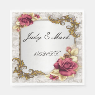 Servilleta De Papel Elegantes toallas de papel de rosas rojas