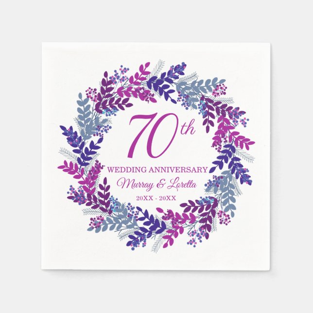 Servilleta De Papel Elegantes toallas Fiestas de guirnaldas rosadas 70 (Anverso)