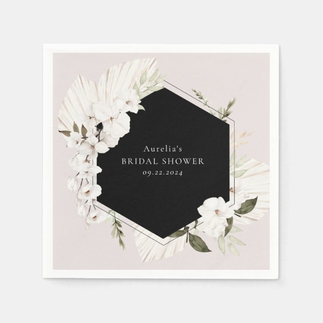 Servilleta De Papel Elegantes toallas florales bohemias (Anverso)