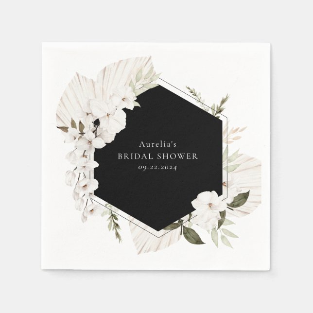 Servilleta De Papel Elegantes toallas florales bohemias (Anverso)