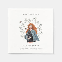 Servilleta De Papel Elegantes y elegantes mujeres Foliage Baby Shower