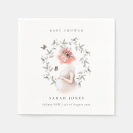 Servilleta De Papel Elegantes y elegantes mujeres Foliage Baby Shower