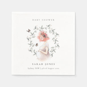 Servilleta De Papel Elegantes y elegantes mujeres Foliage Baby Shower