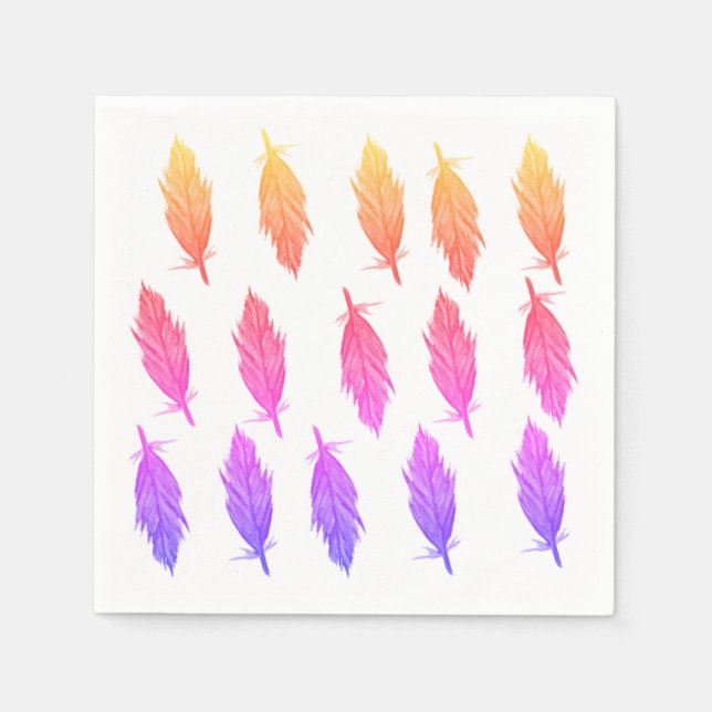 Servilleta De Papel Elegantes y elegantes plumas Napkins (Anverso)