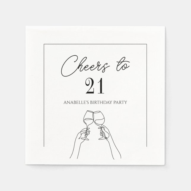 Servilleta De Papel Elegantes y modernos para 21 años (Anverso)