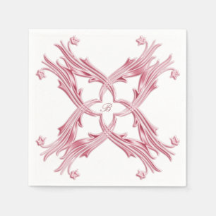 Servilleta De Papel Elemento barroco floral del rosa del estilo.