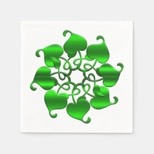 Servilleta De Papel Elemento St Patrick. Mandala verde.