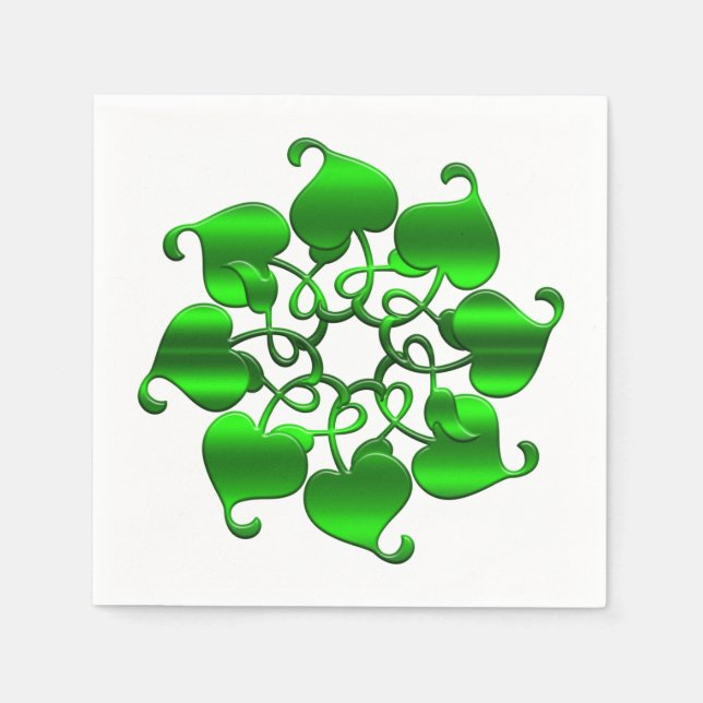 Servilleta De Papel Elemento St Patrick. Mandala verde. (Anverso)