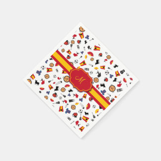 Servilleta De Papel Elementos en español con bandera para añadir tu mo