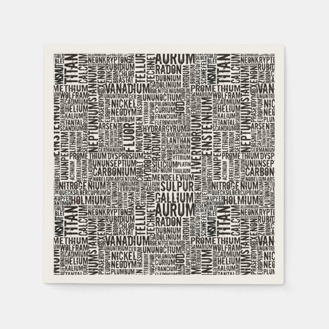 Servilleta De Papel Elementos químicos (Anverso)