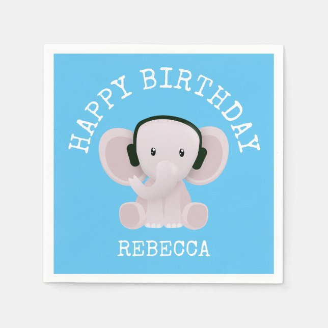 Servilleta De Papel Elephant ama la música (Anverso)