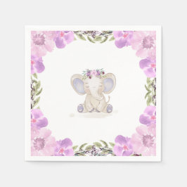 Servilleta De Papel Elephant Baby Girl Baby Shower