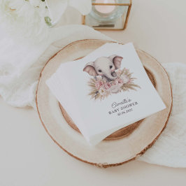 Servilleta De Papel Elephant Boho Chica Baby Shower