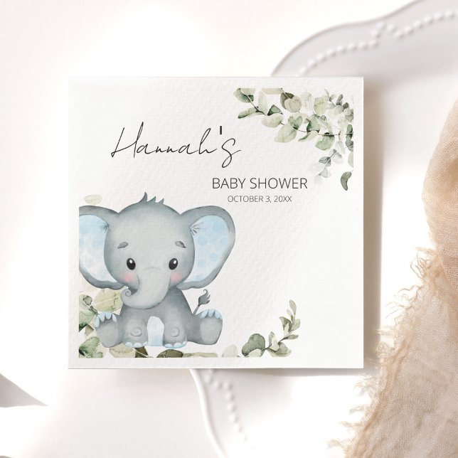 Servilleta De Papel Elephant Boy Baby Shower (Subido por el creador)