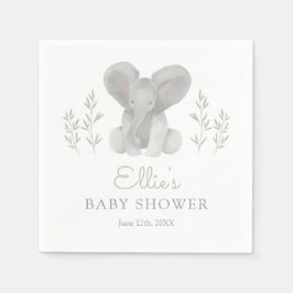 Servilleta De Papel Elephant Greenery Baby Shower