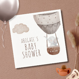 Servilleta De Papel Elephant Hot Air Balloon Boho Baby Shower
