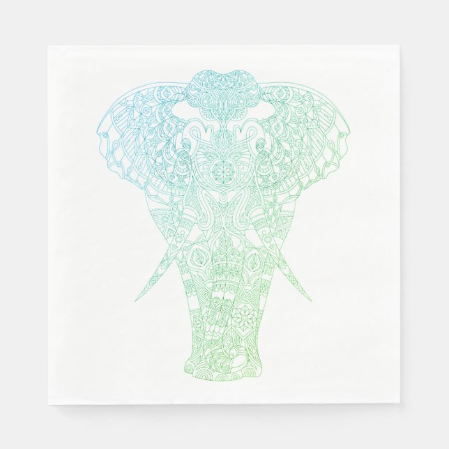 Servilleta De Papel Elephant Napkin Aura Verde (Anverso)