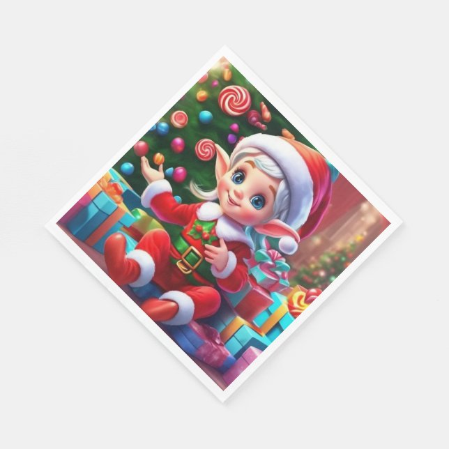 Servilleta De Papel Elf navidades (Esquina)
