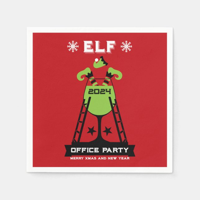 Servilleta De Papel Elf Xmas Fiesta (Anverso)
