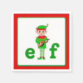 Servilleta De Papel Elfo Musical de Navidad Moderno 