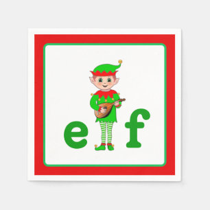 Servilleta De Papel Elfo Musical de Navidad Moderno