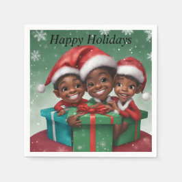 Servilleta De Papel Elfs, Navidades afroamericanos