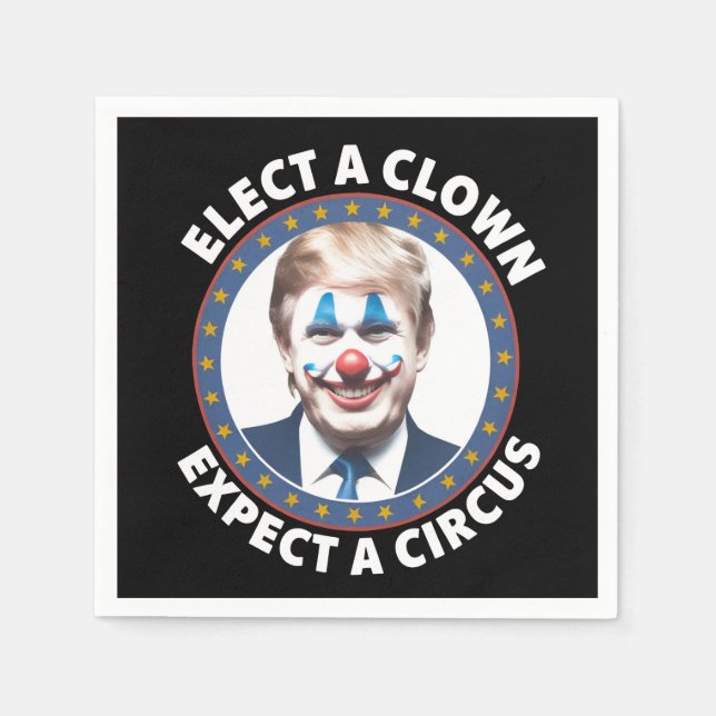 Servilleta De Papel Elige A Un Payaso Esperando Una Política Divertida (Anverso)