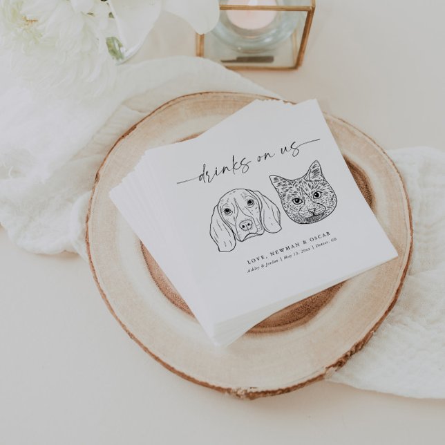 Servilleta De Papel ELIJA A SUS MASCOTAS Boda Gato + Bebidas De Perro  (Subido por el creador)