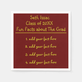 Servilleta De Papel Elija sus datos divertidos sobre la graduación de 