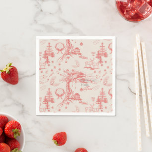 Servilleta De Papel Elk Woods, tela francesa en rojo con personalizaci