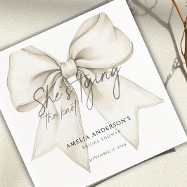 Servilleta De Papel Ella Amarra La Ducha De Novias De Bow Blanco