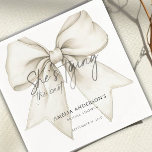Servilleta De Papel Ella Amarra La Ducha De Novias De Bow Blanco