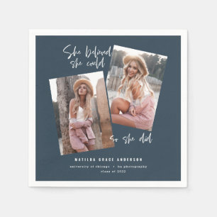 Servilleta De Papel Ella creía que podía así que se graduó azul