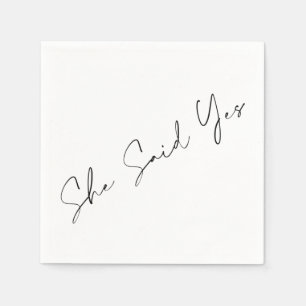 Servilleta De Papel Ella Dijo Que Sí, Typografía Elegante