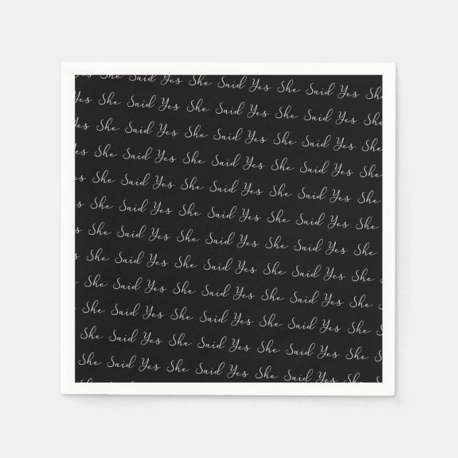 Servilleta De Papel Ella Dijo Que Sí, Typografía Elegante (Anverso)