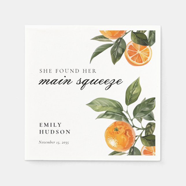 Servilleta De Papel Ella Encontró Su Despedida de Soltera Main Squeeze (Anverso)