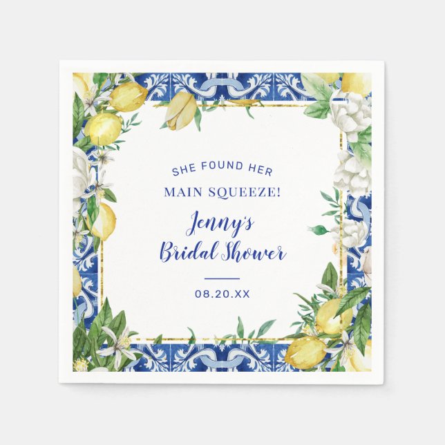 Servilleta De Papel Ella Encontró Su Limón Nupcial Fiesta (Anverso)