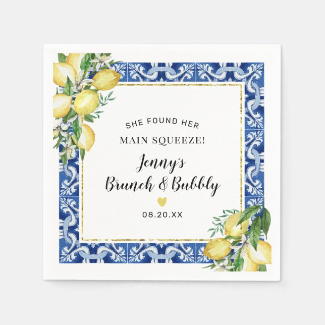 Servilleta De Papel Ella Encontró Su Limonada Brunch Burbujeante (Anverso)