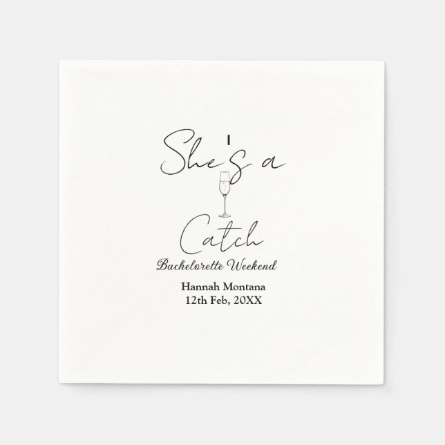 Servilleta De Papel Ella es un brindis de fin de semana de soltera bot (Anverso)