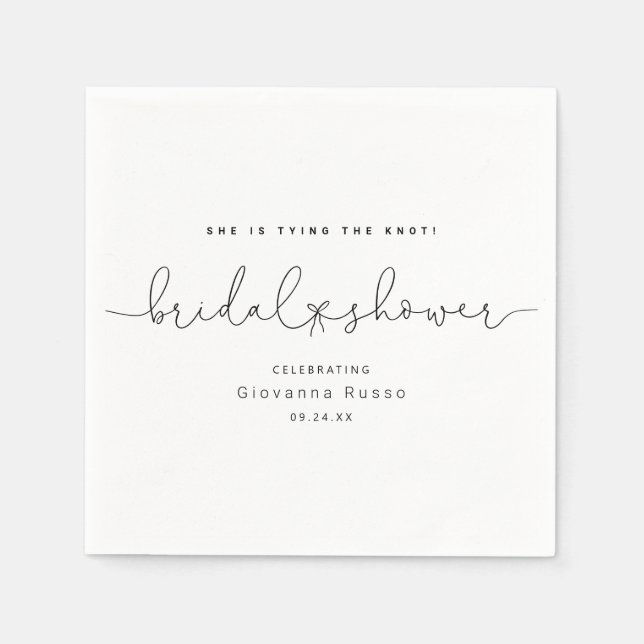 Servilleta De Papel Ella está atando el nudo Fiesta de Despedida de So (Anverso)