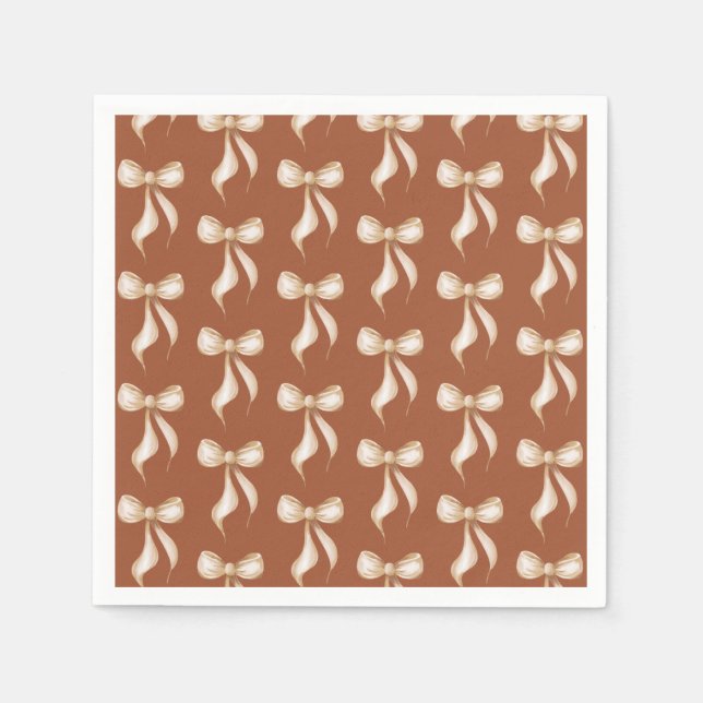 Servilleta De Papel Ella está atando el nudo Patrón de lazo de la duch (Anverso)